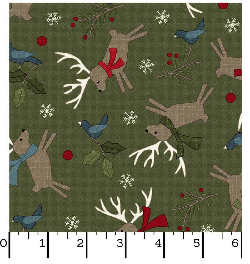 Holly Jolly - Maywood Flannel - Deer Green MASF10893-G