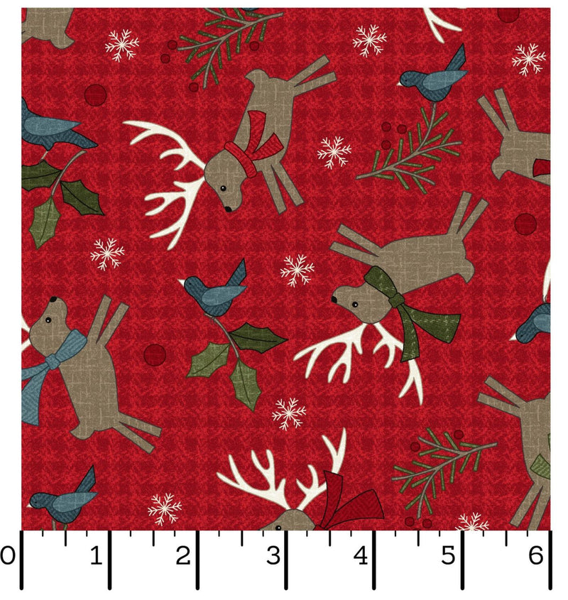 Holly Jolly - Maywood Flannel - Deer Red MASF10893-R