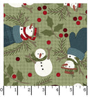 Holly Jolly - Maywood Flannel - Snowmen Green MASF10892-G