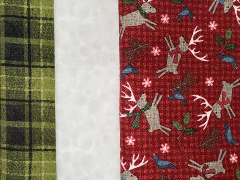 Holly Jolly Reindeer FLANNEL 3M Bundle (3 x1m cuts)