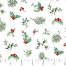 Home for Christmas - Northcott - Greenery Toss White - DP28930-10