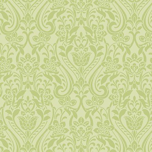 Hummingbirds & Honeysuckle for Benartex - Damask Celery 13216-40
