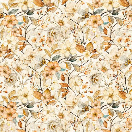 Hunny Bunny - QT Fabrics - Floral Vine 30980-A Tan