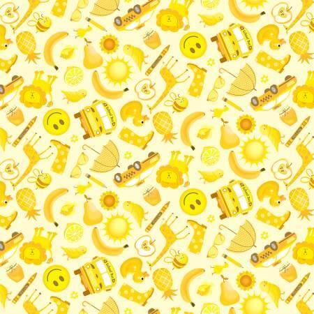 I Spy Objects by Gail Cadden for Timeless Treasures - CD2619 Yellow
