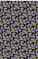 In Bloom by Wilmington - Purple Flowers on Black 1665-33884-967