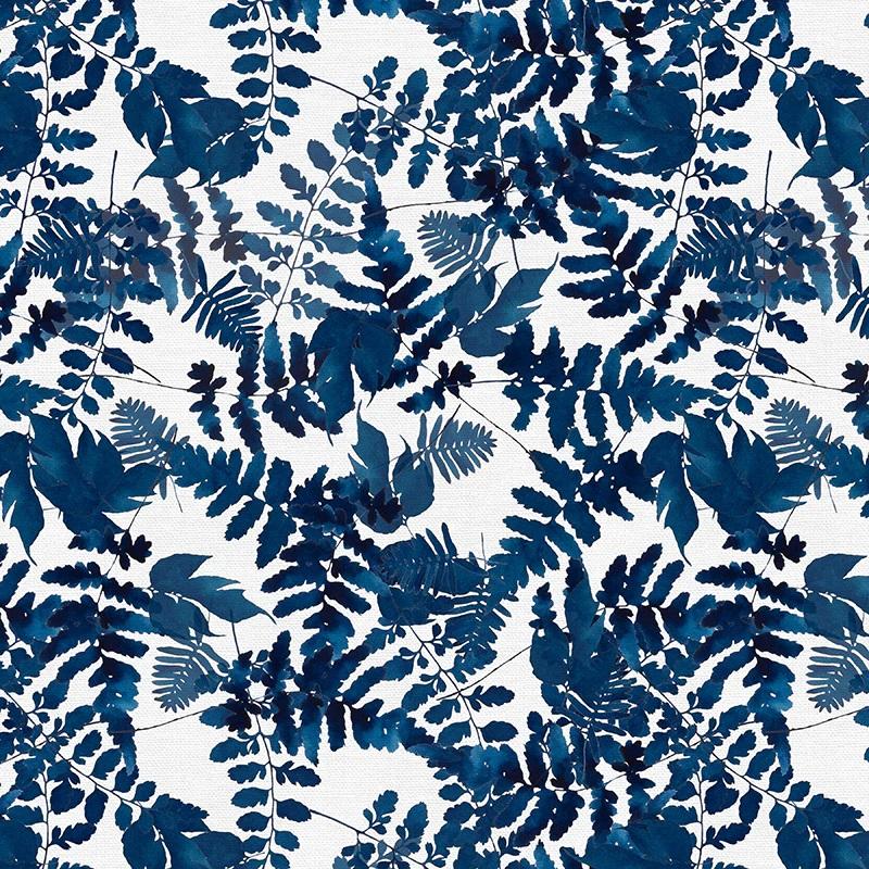 Indigo Ferns by Living Pattern -  by Paintbrush Studio Main Indigo 120-3096