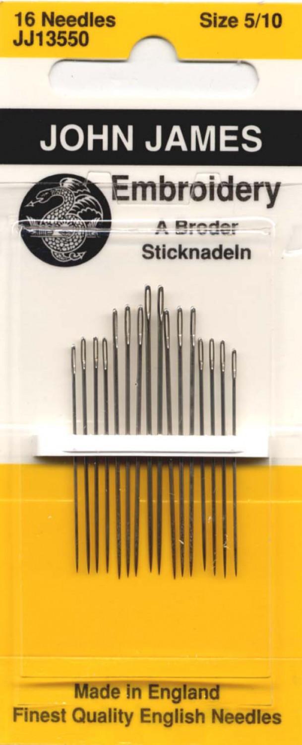 JJ Embroidery Needles 16pc - Size 5/10 - JJEG13550
