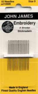 JJ Embroidery Needles 16pc - Size 9 - JJ135-09