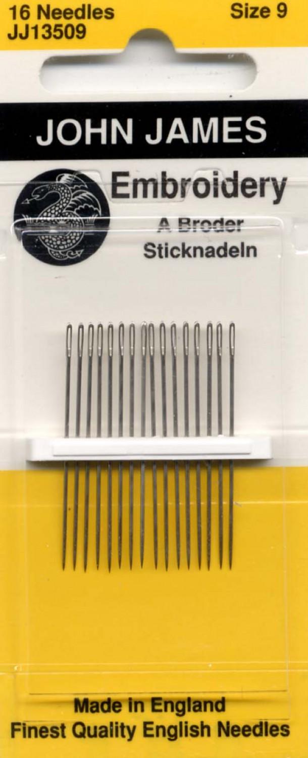 JJ Embroidery Needles 16pc - Size 9 - JJ135-09