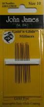 JJames Gold'n Glide Milliners Needles - Size 10 - JJEG10510