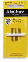 John James Gold & Glide Big Eye Quilting Needles - size 11 (10pc)