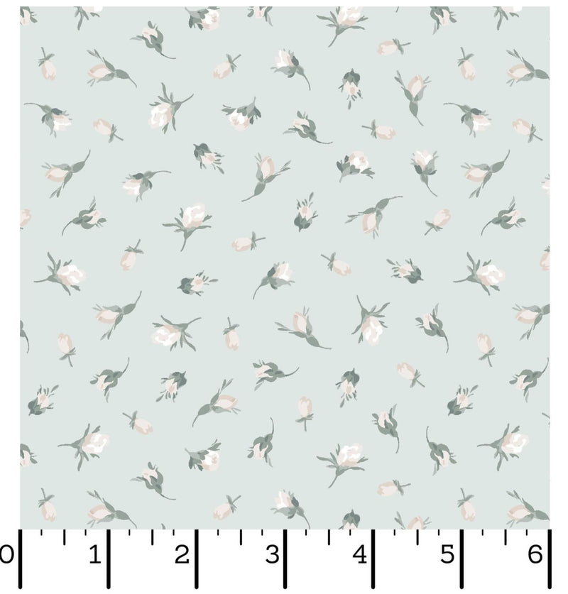 La Fleur Flannel - Maywood Studio - Buds Blue MASF10996-B