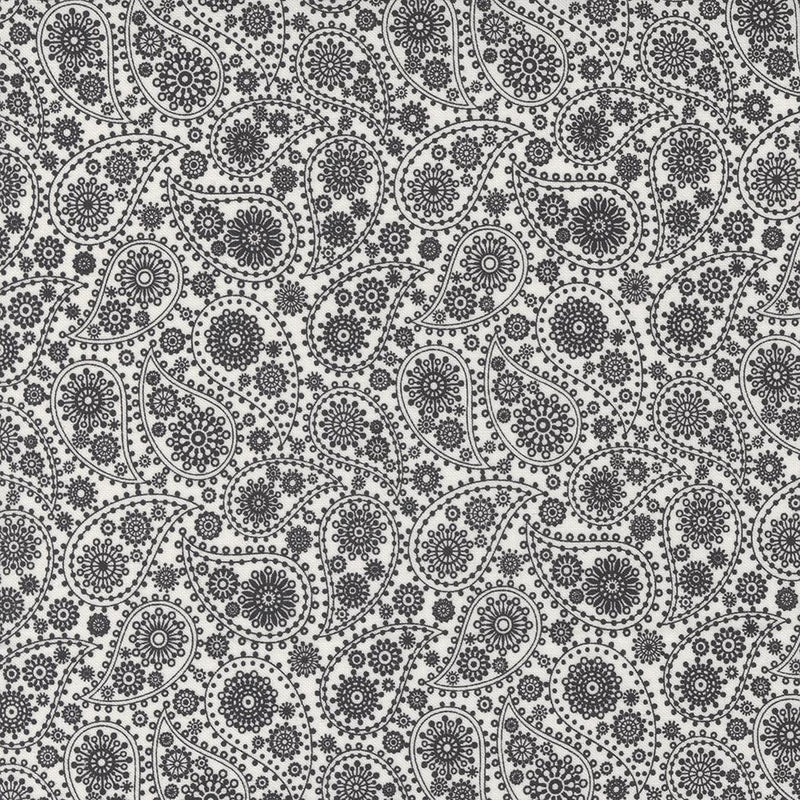 Late October by Sweetwater for Moda - Black Paisley on Vanilla 55590-23