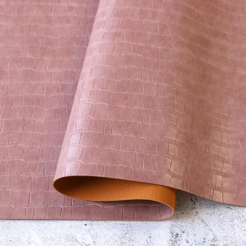 Legacy Faux Crocodile Leather by SallieTomato - 18" x 25" - Plush Pink HFLCBLUS