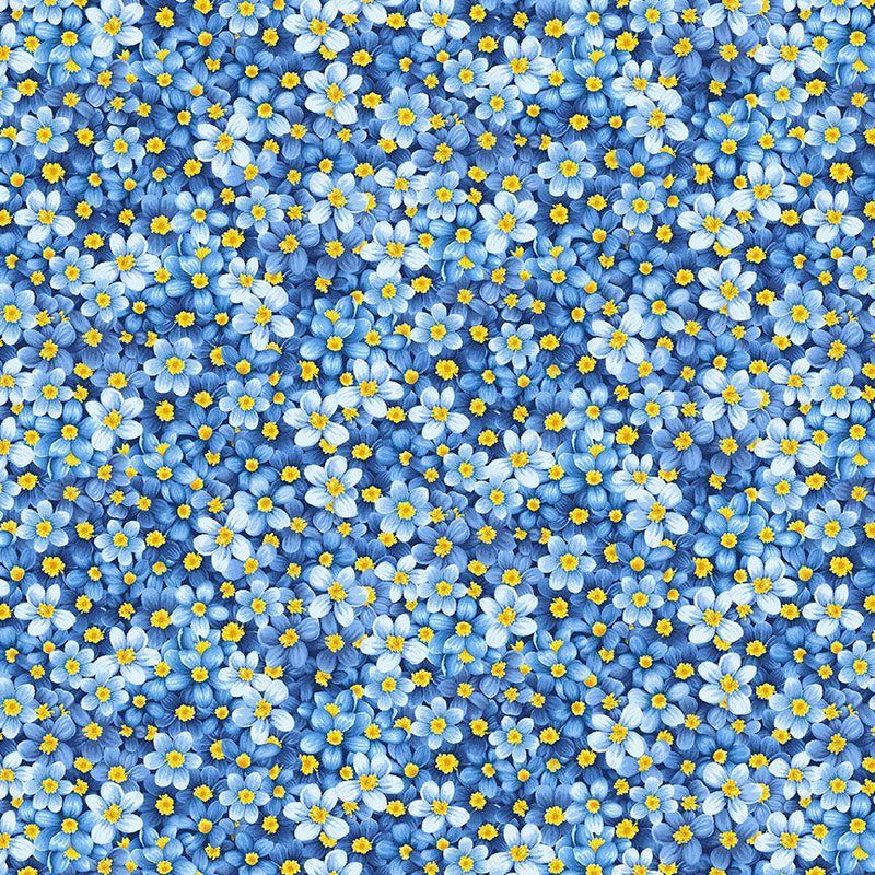 Lemoncello - Timeless Treasure - Leaves & Flowers CD3447-Blue