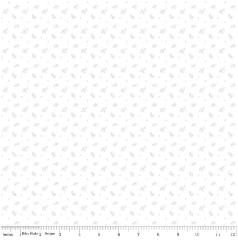 Lights On 2 by Riley Blake - Flower Bed White C15786R-FLOWER