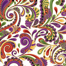 Luminescent Leaves by Benartex - Swirl Paisley Sunset/White 16259M23B
