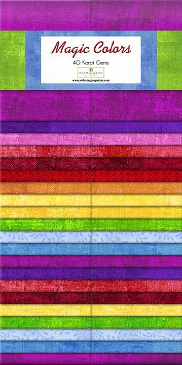 Magic Colors - 40 Karat Gems - Wilmington Prints - 2.5" strips 40pc 842-14-842