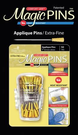 Magic Pins  - Applique  Extra-Fine - 50pcs - 1" w/Comfort Grip Handles