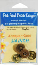 Magnetic Snaps 3/4"- Antique Gold - Pink Sand Beach Designs PSB211  - 18mm