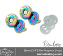 Magnetic Snaps Slim 3/4" - Iridescent (Rainbow) - Emmaline Bags - EGMAG-18-IRI