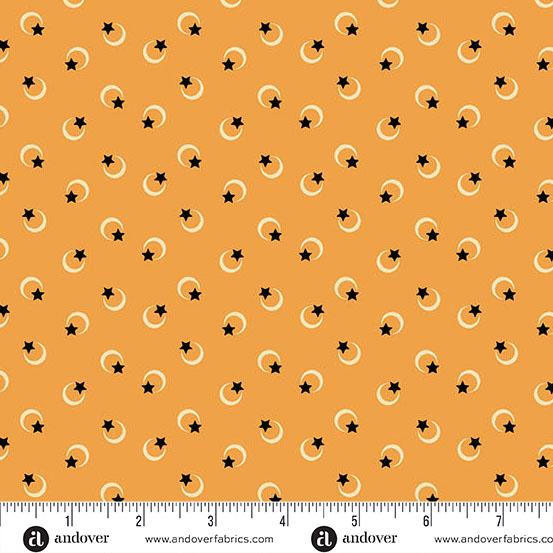 Midnight Moon - Andover Fabrics - Pumpkin Celestial - A1529-O