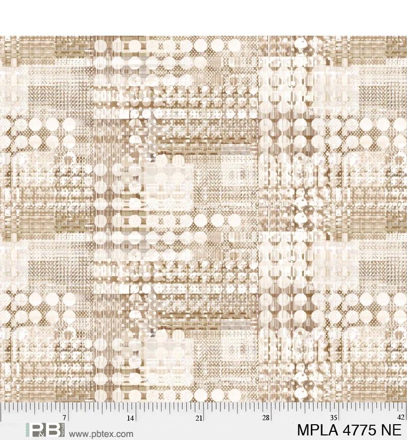 Mod Plaid WIDEBACK 108" by P&B Textiles - Taupe Geo Shapes 4775-NE