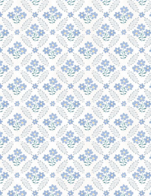 Morning Blooms by Wilmington Prints - Floral Grid Cream 89275-147