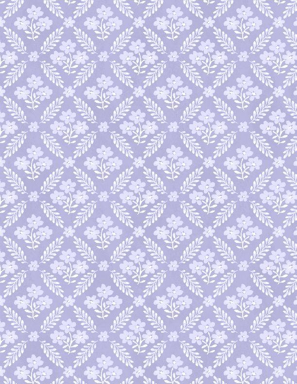 Morning Blooms by Wilmington Prints - Floral Grid Purple 89275-661