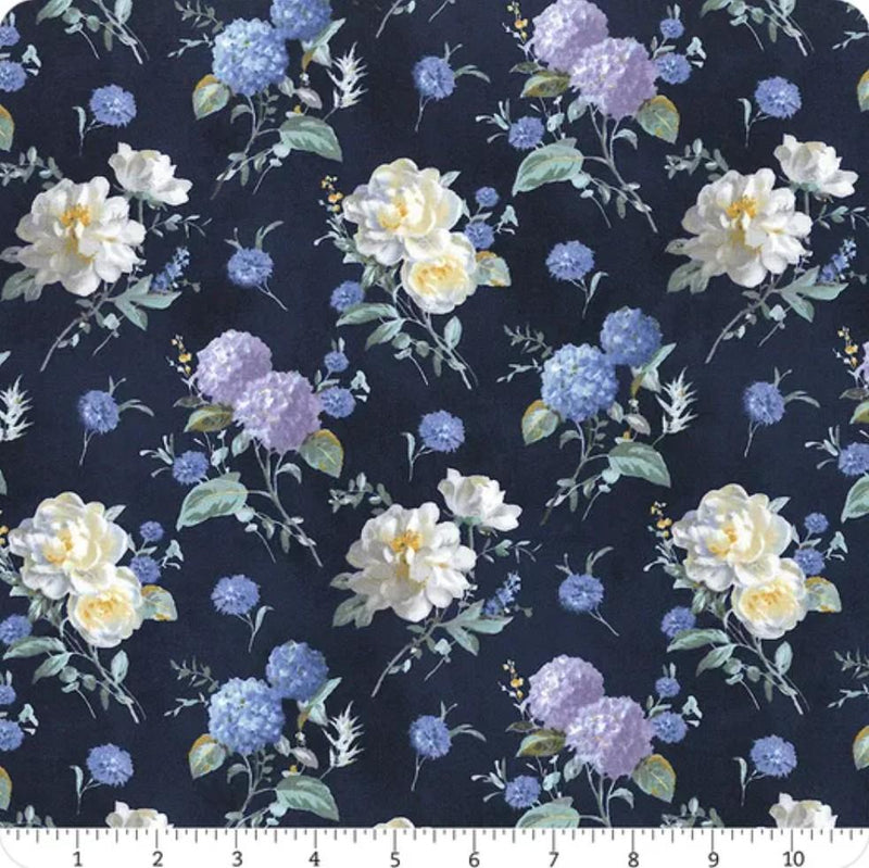 Morning Blooms by Wilmington Prints - Floral Toss Navy 89274-446