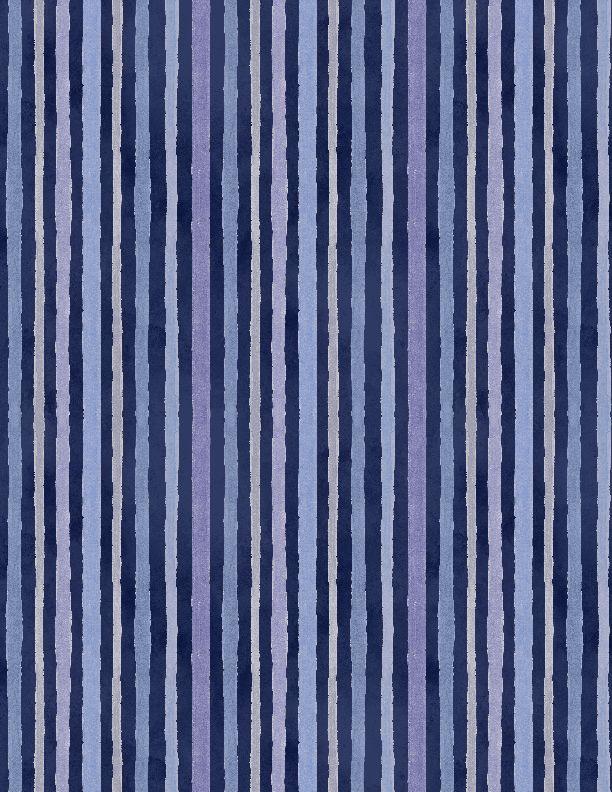 Morning Blooms by Wilmington Prints - Stripes Navy 89278-446