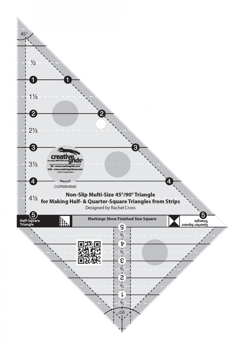 Multi-Size 45/90 Degree Triangle Ruler - CGRMS4590