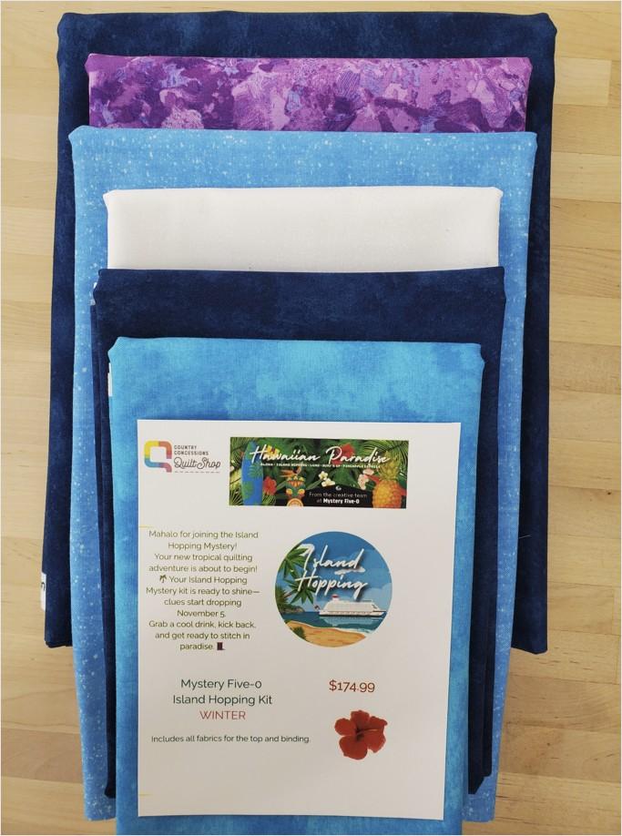 Mystery Five-0 Island Hopping Quilt Kit - Winter - 68" x 86"