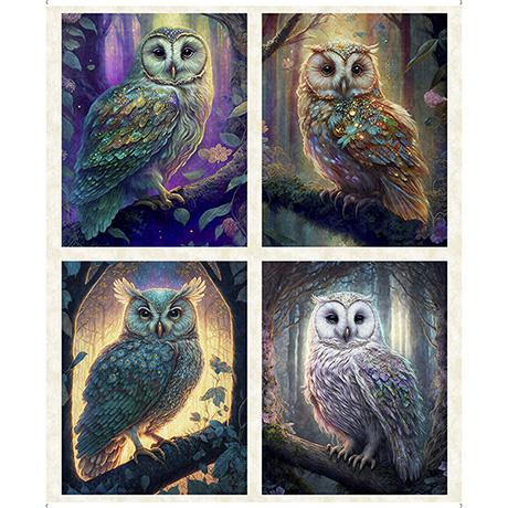 Mystic Owls PANEL 36" by QT Fabrics 30033-E