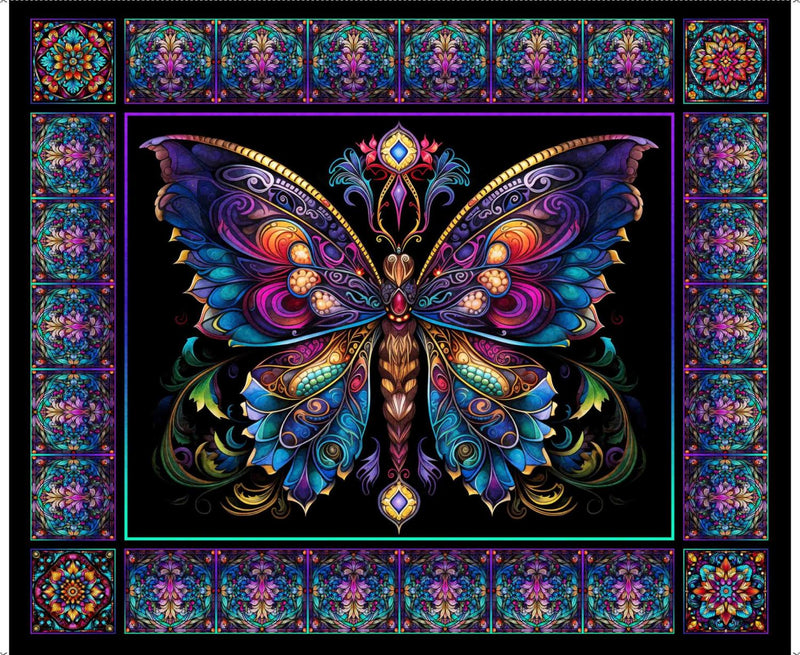 Night Flight PANEL 36" - QT Fabrics - Butterfly 30750-X