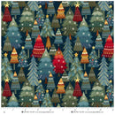 Nordic Holiday Village - Henry Glass - Dark Blue Trees 3606-77