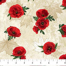 Oh Canada 11 Stonehenge by Northcott -  Small Poppy Toss Cream 25237-12