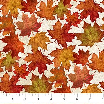 Oh Canada 13 - Stonehenge - Northcott - Large Leaves Beige DP28083-12