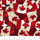 Oh Canada 14 - Stonehenge - Northcott - Flags Red Cream 29021-24