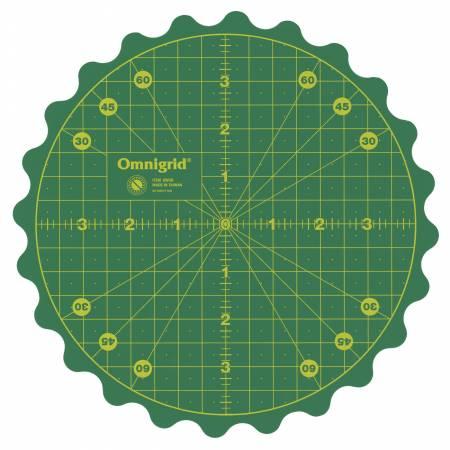 Omnigrid 360' rotating cutting mat - 8" w/scalloped edge- OM8WGR