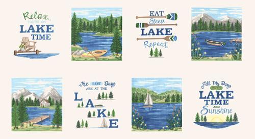 On Lake Time - PANEL - Moda 24" X 45"  56128-11