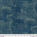 Palette Curated by Tim Holtz for FreeSpirit - Blue Map PWTH283.CBLUE
