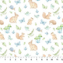 Peas In A Pod - Flannel - Northcott - Animals Blue F29036-41