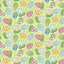 Peek-A-Boo Bunnies - Henry Glass - Green Decorated Eggs 1564-66