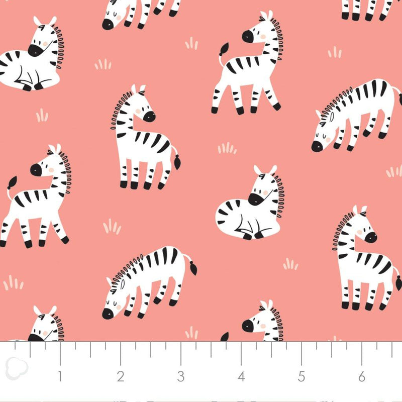 Peek-A-Boo Hanging Around - Camelot Fabrics - Coral