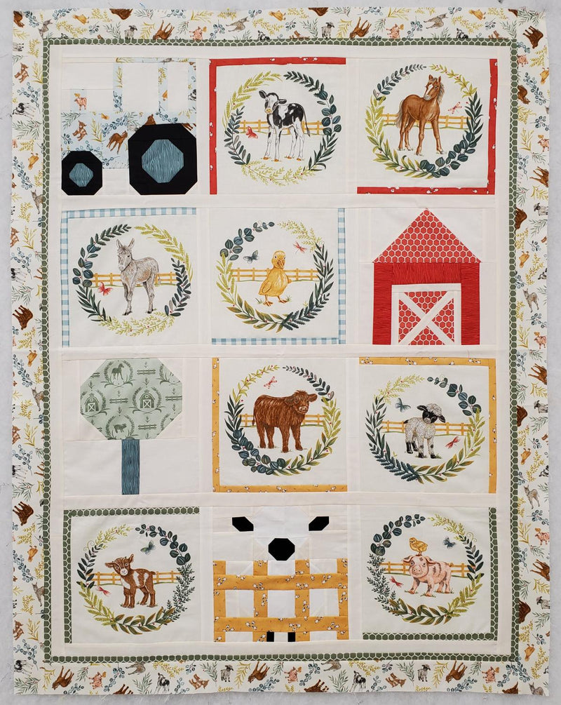 Petting Zoo - SAMPLE - Pieced Top 39" x 50" (binding incl)