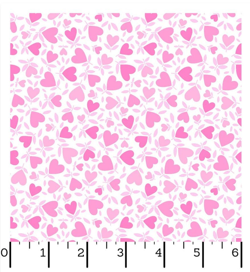 Playtime Flannel - Maywood Studio - Hearts Pink F10693M-P