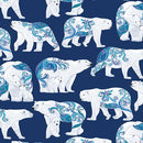 Polar Attitude by Benartex - Sm Polar Bears Pearlescent Multi Blue 13430P-55