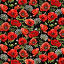 Poppy Passion by Timeless Treasures - Poppy Field CD3806-BLACK