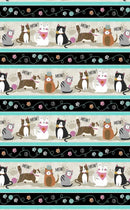 Purrfect Partners - Wilmington Prints - 3007-68558-792 - Border Print